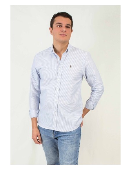 CAMISA CHICO PATADEGAYO LISTAS COLOR CELESTE