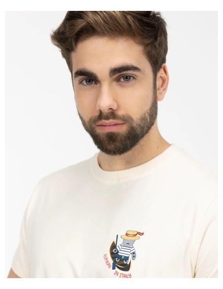 CAMISETA CHICO EL PULPO COLOR BLANCO ROTO