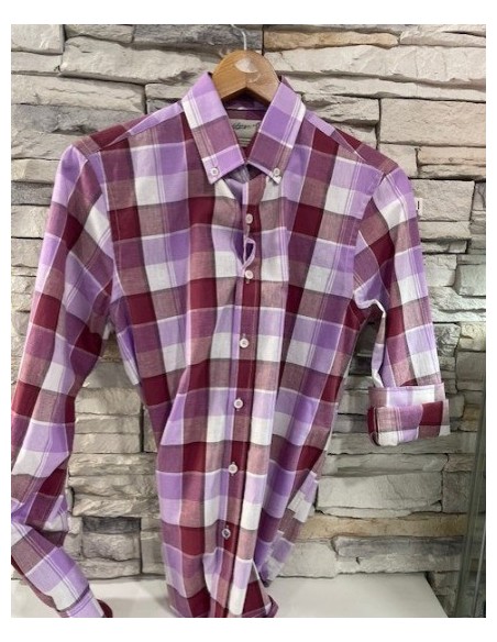 CAMISA CHICO PATADEGAYO CUADROS COLOR MALVA BUEDEOS