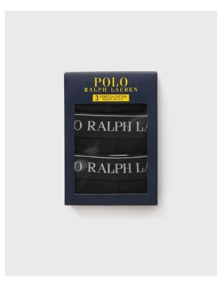 BOXER CHICO RALPH LAUREN PACK DE 3 COLOR NEGRO