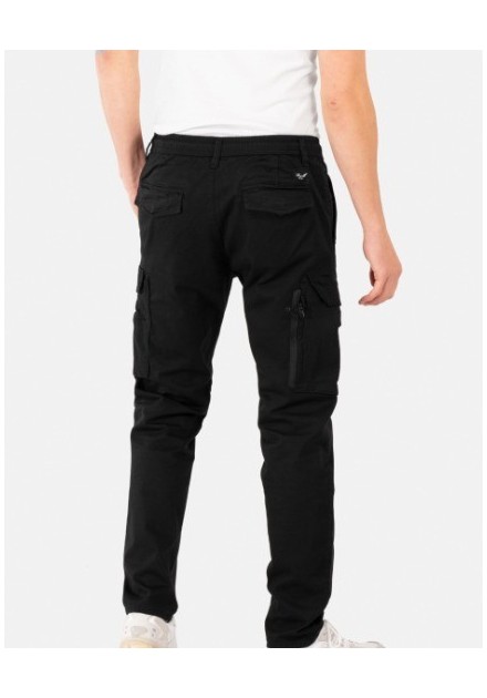 PANTALON CHICO REELL  REGULAR CARGO COLOR NEGRO