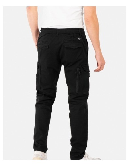 PANTALON CHICO REELL  REGULAR CARGO COLOR NEGRO