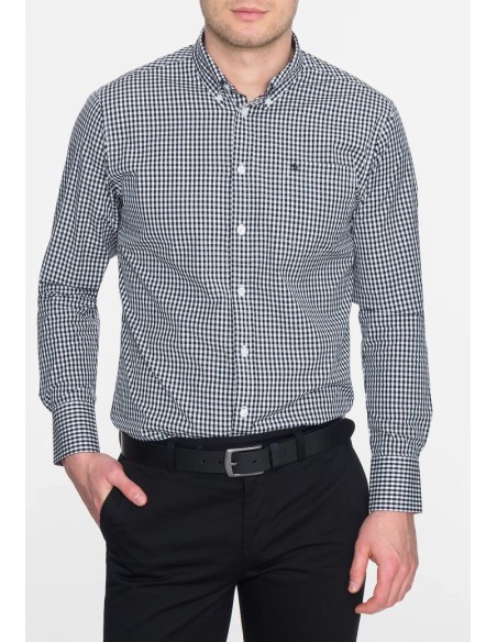 CAMISA CHICO CUADROS MERC COLOR MARINO