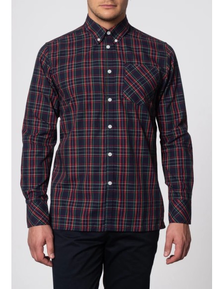 CAMISA CHICO CUADROS MARINO