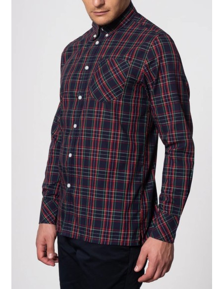 CAMISA CHICO CUADROS MARINO