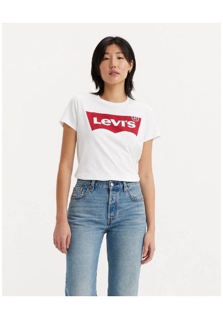 CAMISETA CHICA LEVIS  COLOR BLANCA