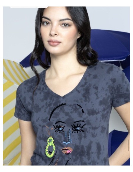 CAMISETA CHICA  MISS SIDECAR COLOR GRIS