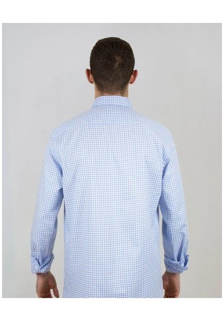 CAMISA CHICO PATADEGAYO CUADROS COLOR 9 CELESTE