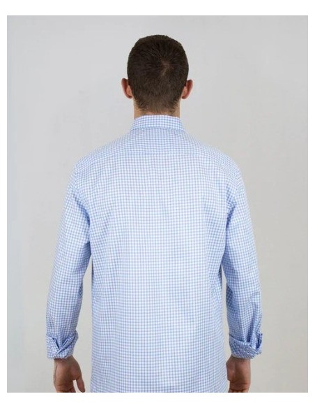 CAMISA CHICO PATADEGAYO CUADROS COLOR 9 CELESTE