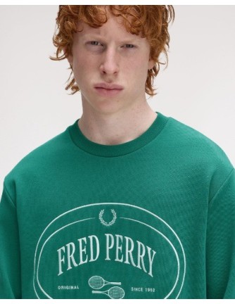 SUDADERA UNISEX FRED PERRY COLOR 27 VERDE 2
