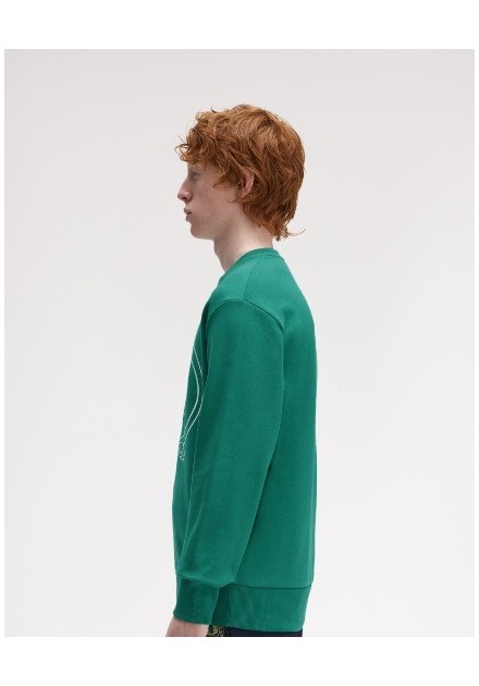 SUDADERA UNISEX FRED PERRY COLOR 27 VERDE