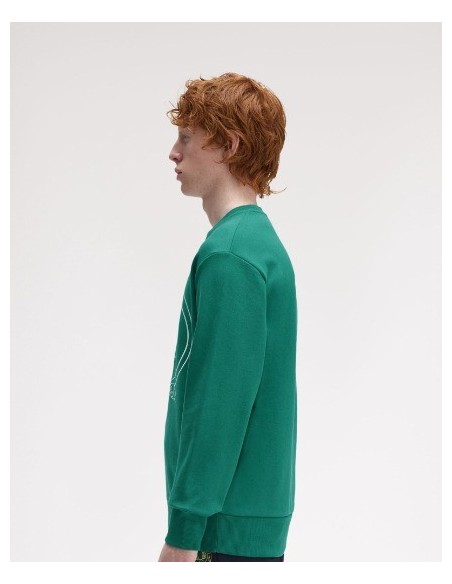 SUDADERA UNISEX FRED PERRY COLOR 27 VERDE
