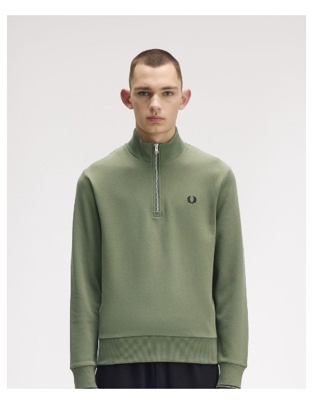 SUDADERA UNISEX FRED PERRY COLOR 28 VERDE