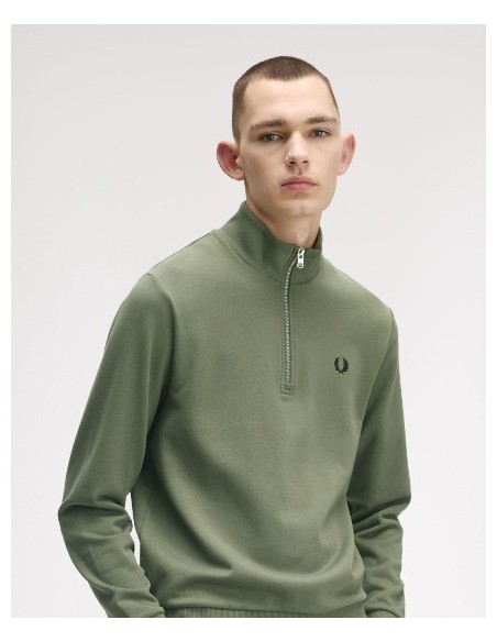 SUDADERA UNISEX FRED PERRY COLOR 28 VERDE