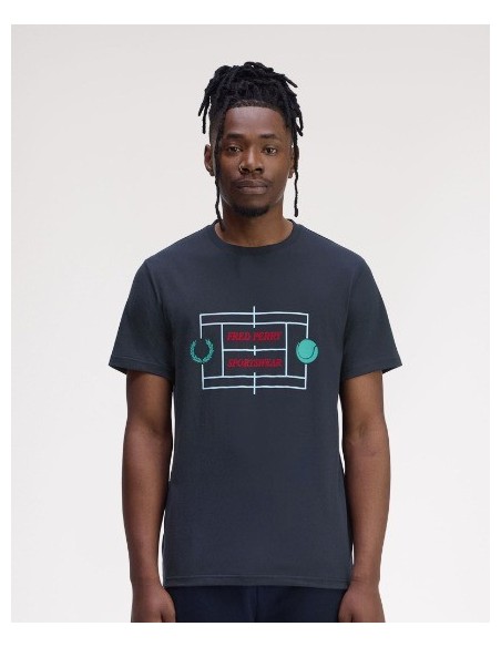 CAMISETA UNISEX FRED PERRY COLOR 81 MARINO