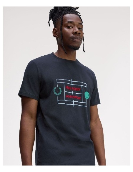 CAMISETA UNISEX FRED PERRY COLOR 81 MARINO