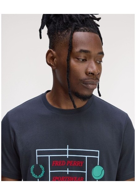 CAMISETA UNISEX FRED PERRY COLOR 81 MARINO