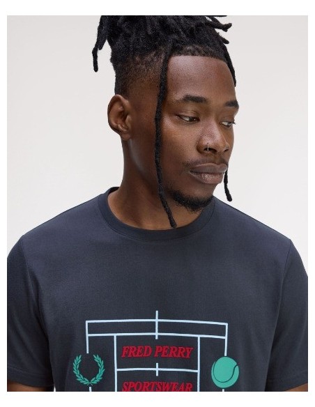 CAMISETA UNISEX FRED PERRY COLOR 81 MARINO