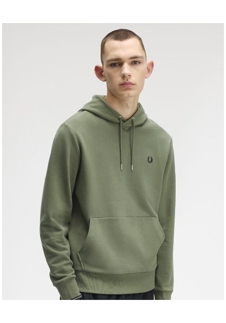 SUDADERA UNISEX CAPUCHA FRED PERRY COLOR 33 VERDE