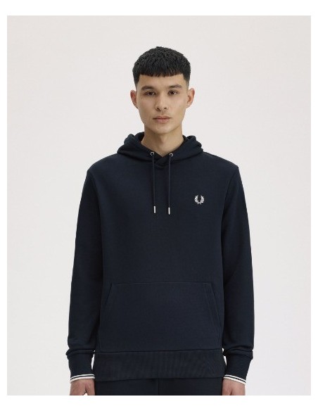 SUDADERA UNISEX CAPUCHA FRED PERRY COLOR 32 MARINO