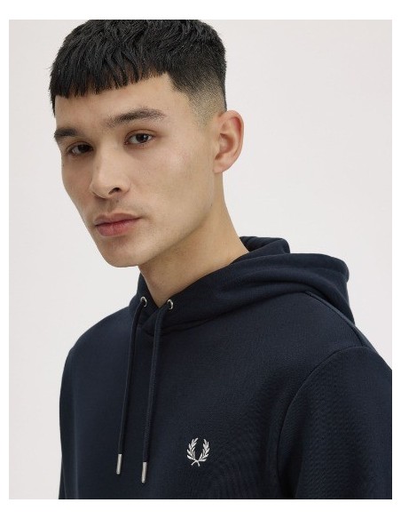 SUDADERA UNISEX CAPUCHA FRED PERRY COLOR 32 MARINO