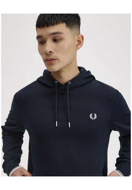 SUDADERA UNISEX CAPUCHA FRED PERRY COLOR 32 MARINO