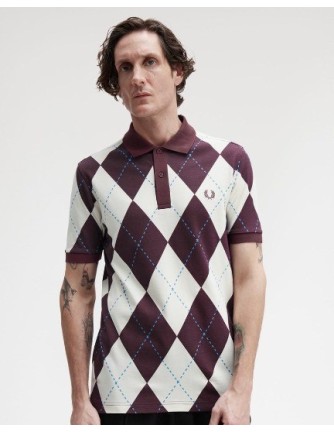 POLO UNISEX FRED PERRY COLOR 47 BURDEOS