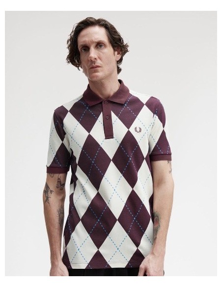 POLO UNISEX FRED PERRY COLOR 47 BURDEOS