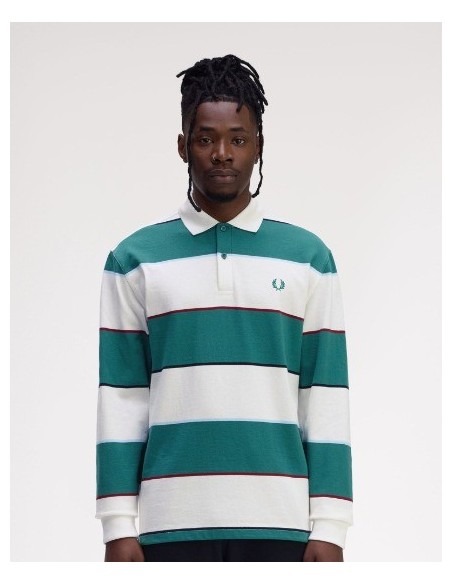 POLO CHICO MANGA LARGA FRED PERRY  COLOR48 VERDE