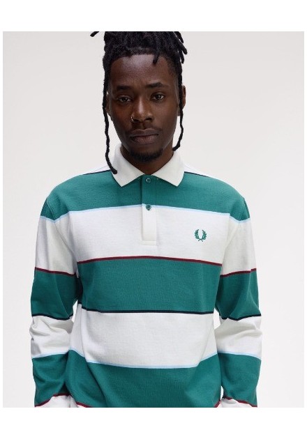POLO CHICO MANGA LARGA FRED PERRY  COLOR48 VERDE