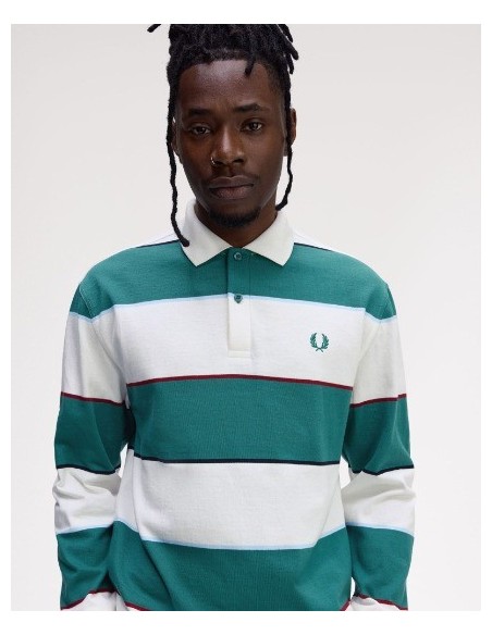 POLO CHICO MANGA LARGA FRED PERRY  COLOR48 VERDE