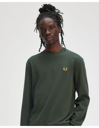 SUDADERA UNISEX FRED PERRY COLOR 40 VERDE