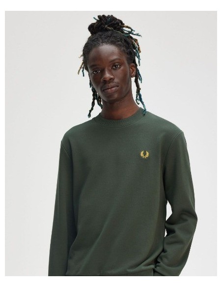 SUDADERA UNISEX FRED PERRY COLOR 40 VERDE