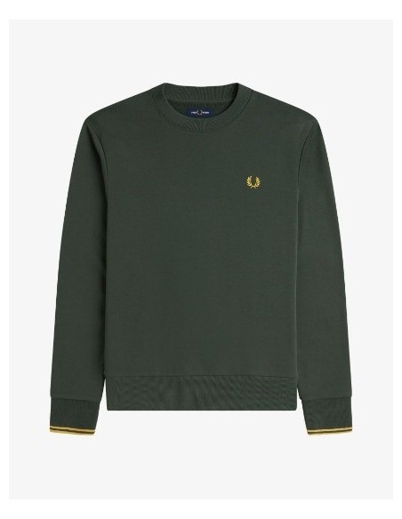 SUDADERA UNISEX FRED PERRY COLOR 40 VERDE