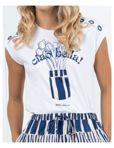 CAMISETA CHICA MISS SIDECAR COLOR 07 BLANCA